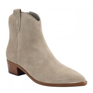 NWB Marc Fisher Womens Mikala Natural Suede Cowboy, Western Boots size 8.5